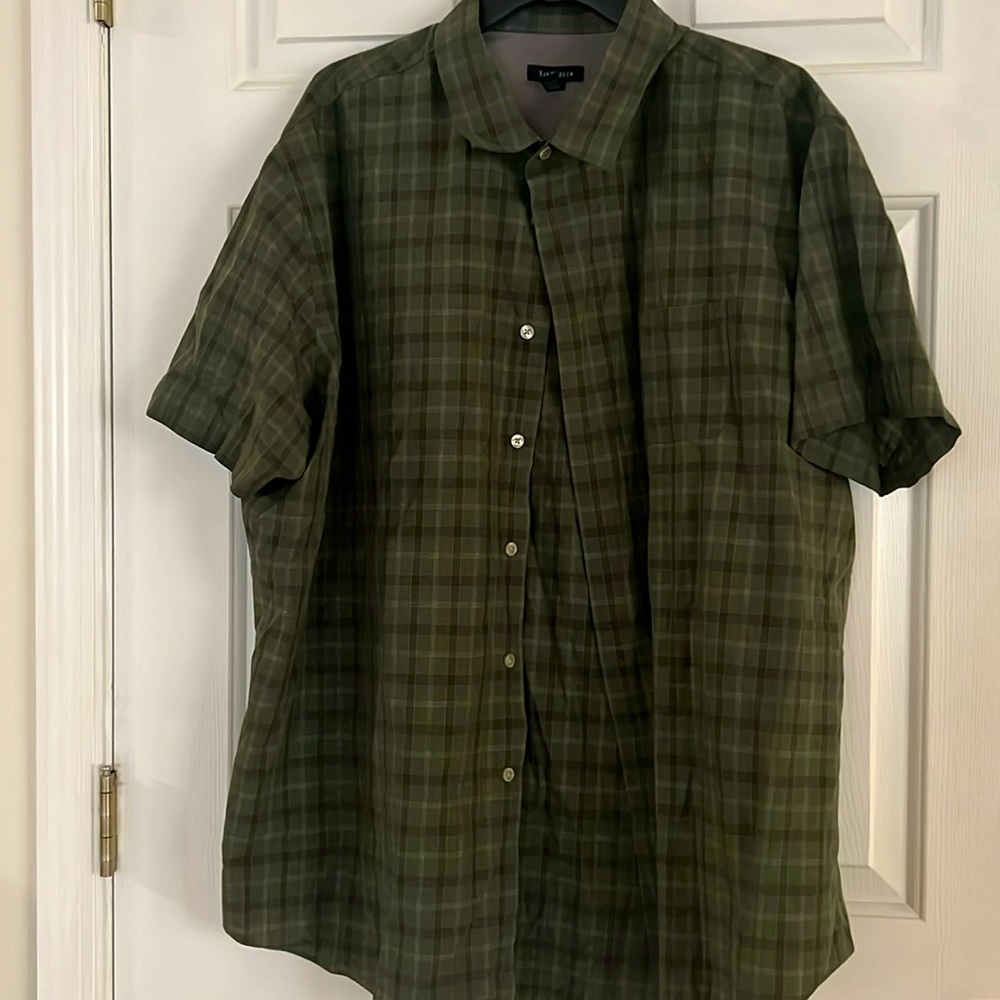 Men Dress Plaid Shirt Size Neck 18-181/2 XXL